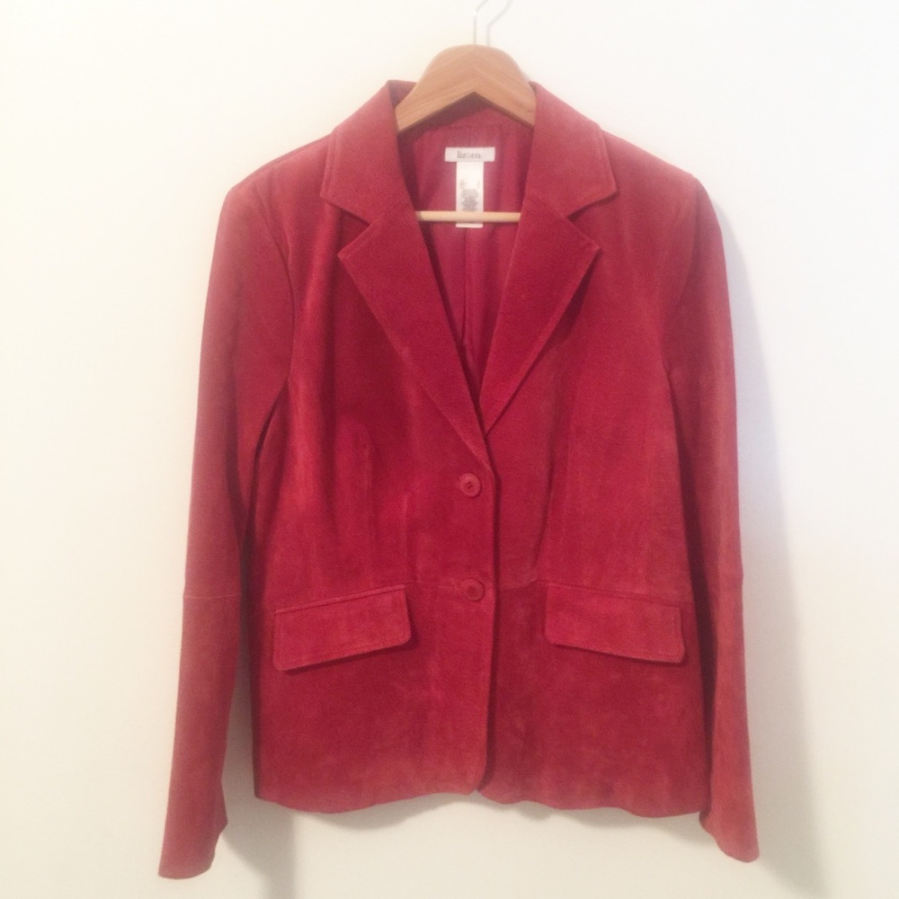 Liz & Co Suede Short Blazer Size Large